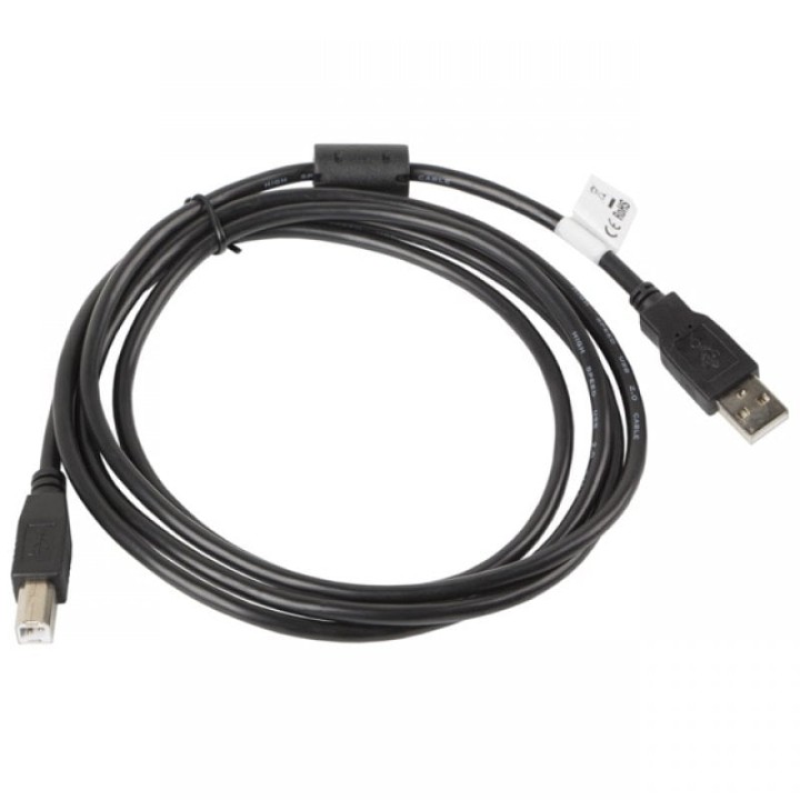 Lanberg Cable USB-A 2.0 a USB-B con Ferrita Macho/Macho 1.8m Negro