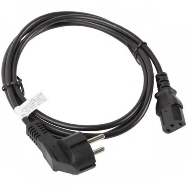 Lanberg Cable de Extensión CEE 7/7 a IEC 320 C13 Macho/Hembra 1.8m Negro