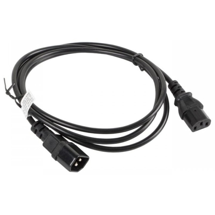 Lanberg Cable de Extensión IEC 320 C13 a C14 Macho/Hembra 1.8m Negro