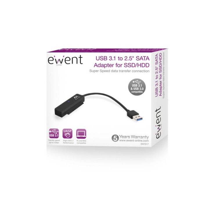 Ewent Adaptador USB 3.1 a SATA Negro