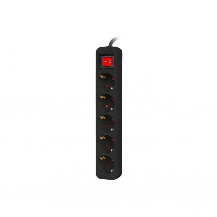 Lanberg Regleta 5 Tomas Schuko con Protección 1.5m Negra