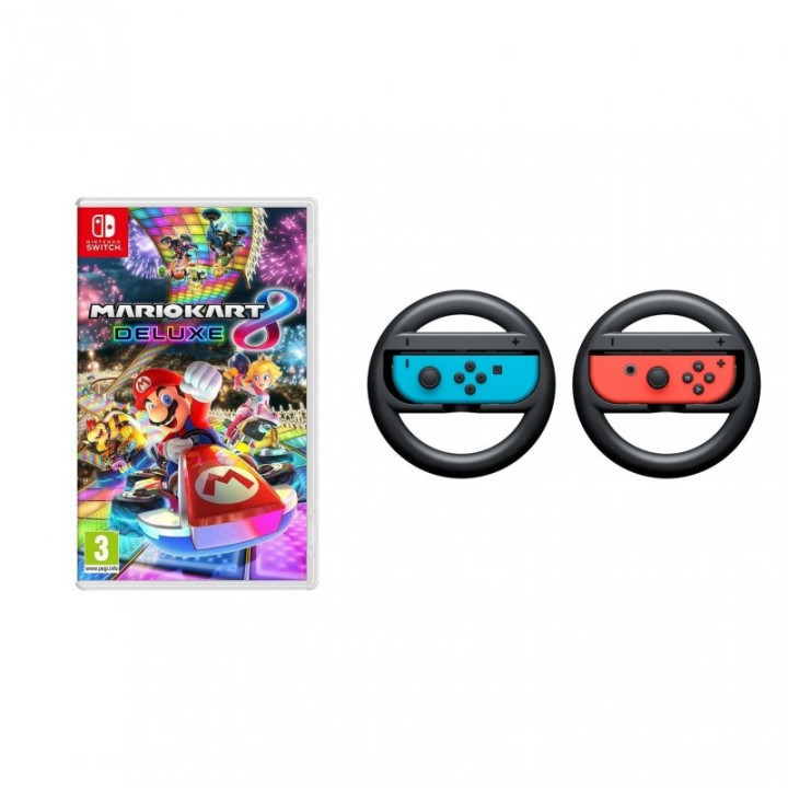 Mario Kart 8 Deluxe Nintendo Switch + Nintendo Switch Joy-Con Wheel Juego de Volantes