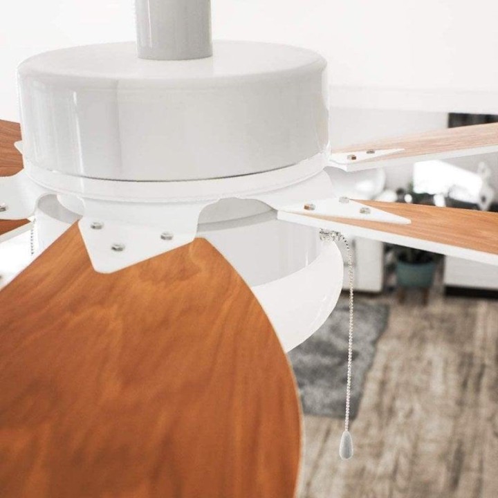 Cecotec EnergySilence Aero 360 Ventilador de Techo con Luz Aspas Reversibles 50W Madera/Blanco