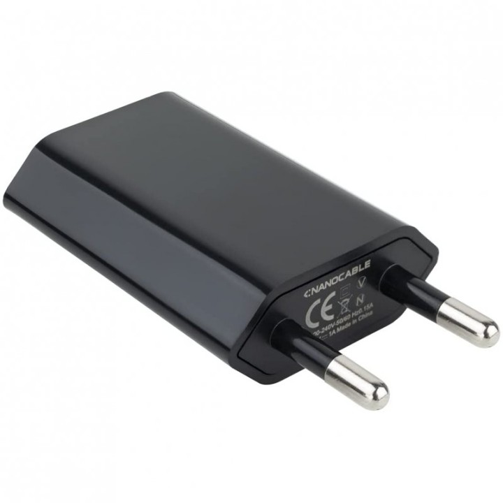 Nanocable Cargador USB 5W Negro