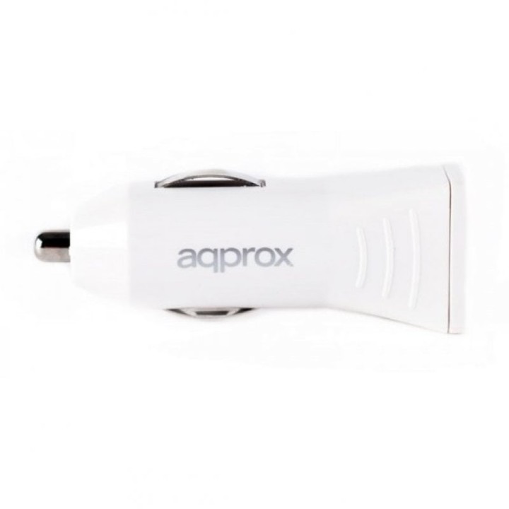 Approx Cargador de Coche 2 Puertos USB Blanco