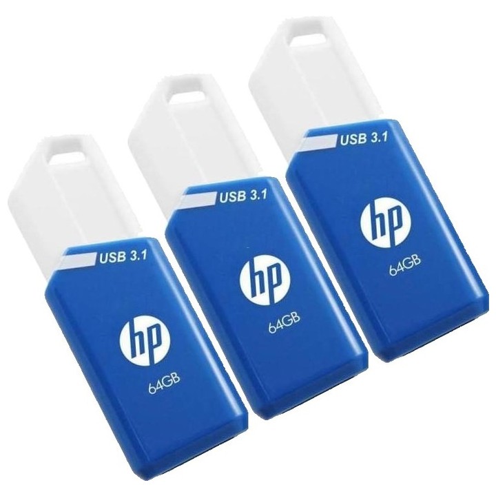 Pendrive HP X755W 64Gb Pack 3 Azul (P-HPFD755W64X3-GE)