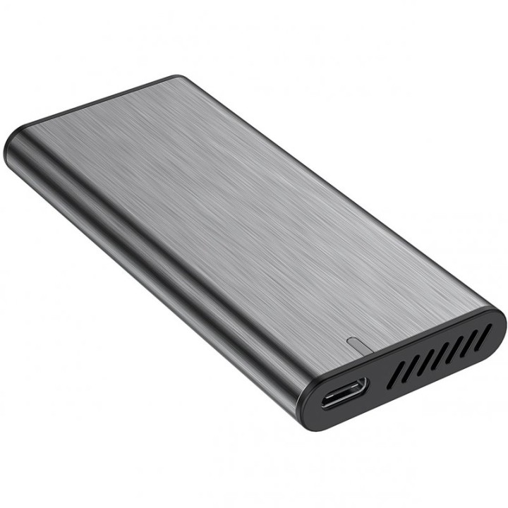 Aisens Ultra Data Caja Externa para Disco Duro SSD M.2 SATA USB-C 3.1 Gris