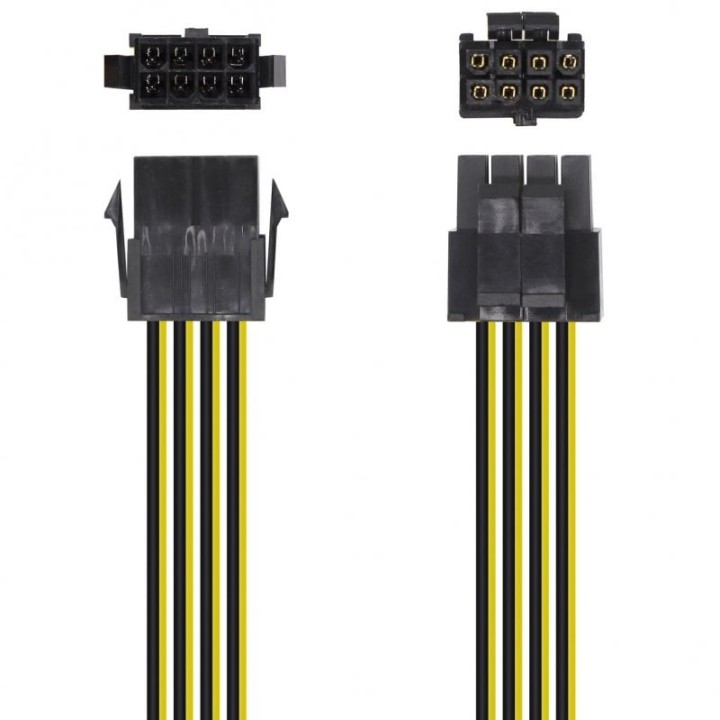 Aisens Cable de Alimentación 4+4 Pines a 8 Pines Macho/Hembra 30cm