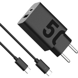 Cargador de Pared Motorola 50W USB-A/C Negro (SJMC502)