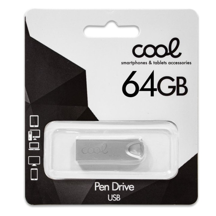 Cool 64GB USB 2.0 Metal Plata