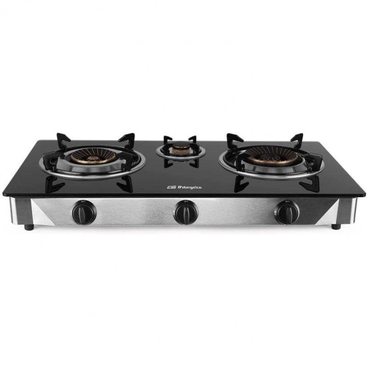 Orbegozo FO 3520 Hornillo de Gas 3 Zonas Cristal Negro