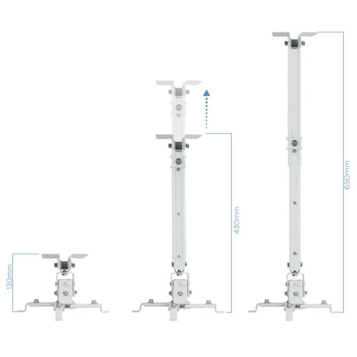 TooQ Soporte Proyector Universal Inclinable Techo Blanco
