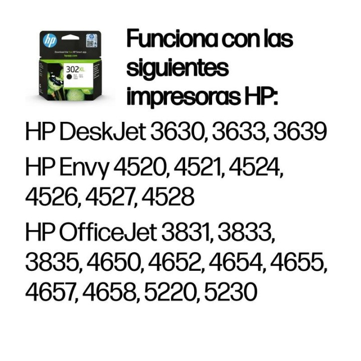 HP 302XL Cartucho Tinta Alta Capacidad Original Negro