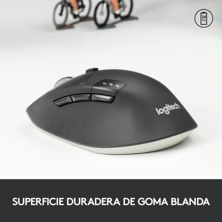 Logitech M720 Triathlon Ratón Inalámbrico Negro 1000DPI