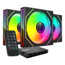 Ventilador Mars Gaming ARGB Kit 3 Negro (MF3DPROKIT)