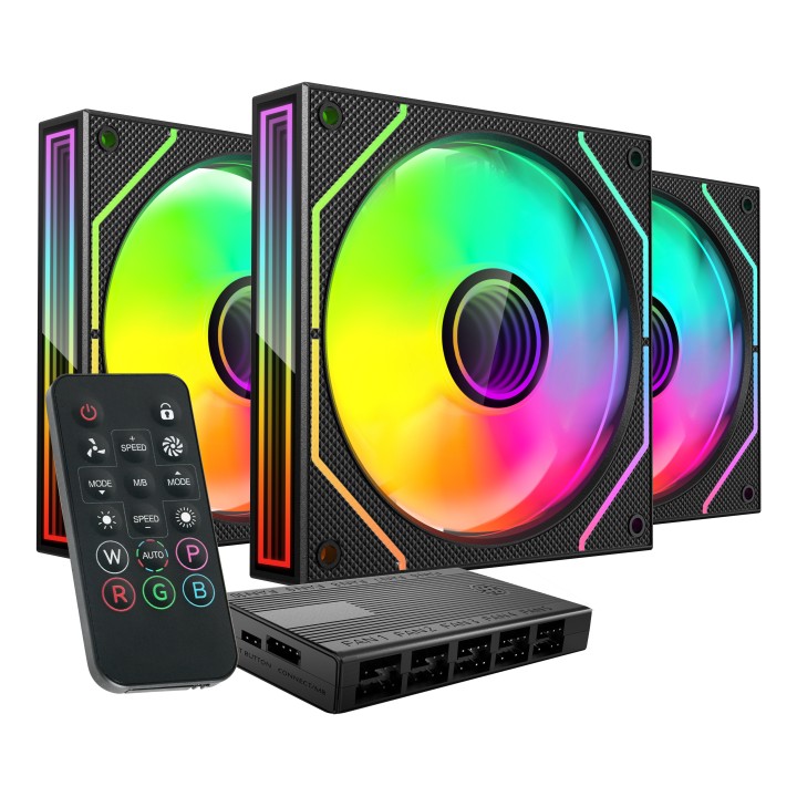 Ventilador Mars Gaming ARGB Kit 3 Negro (MF3DPROKIT)