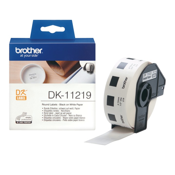 Etiquetas BROTHER circulares 12mm 1200 Unid. (DK11219)