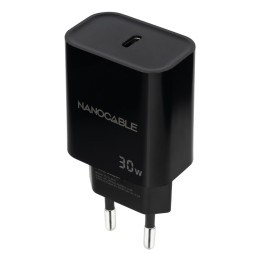 Cargador Pared Nanocable 1xUSB-C 30W Negro (10.10.2010)
