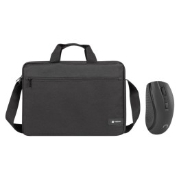 Natec Wallaroo 2 Maletín para Portátiles hasta 15.6" + Ratón Wireless 1600DPI Negro