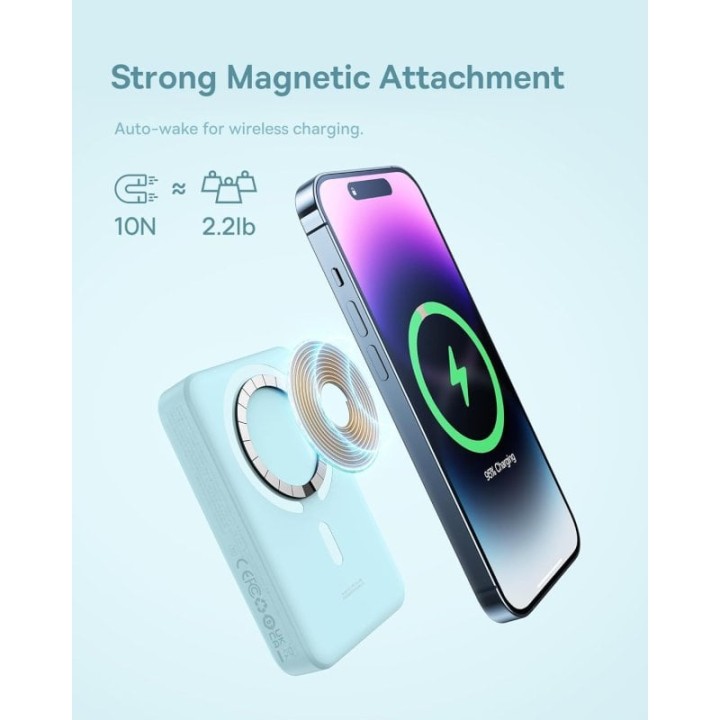 Baseus Powerbank 10000mAh Magnetic Mini Wireless Fast Charge 30W Azul