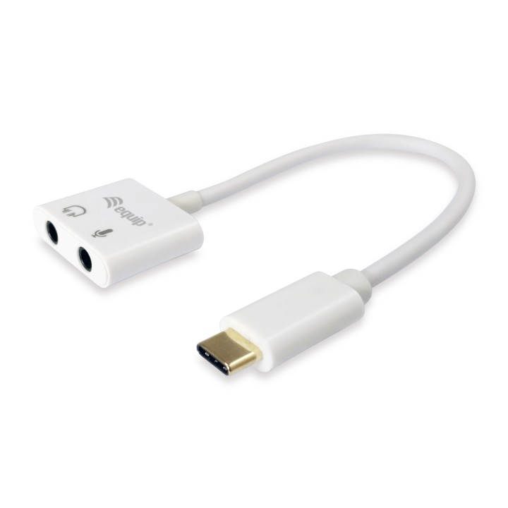 Adaptador EQUIP USB-C/M a 3.5mm/H 15cm Blanco (133460)