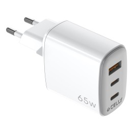 Cargador CELLY 1xUSB-A 2xUSB-C 65W (UPTC1USB2USBC65)