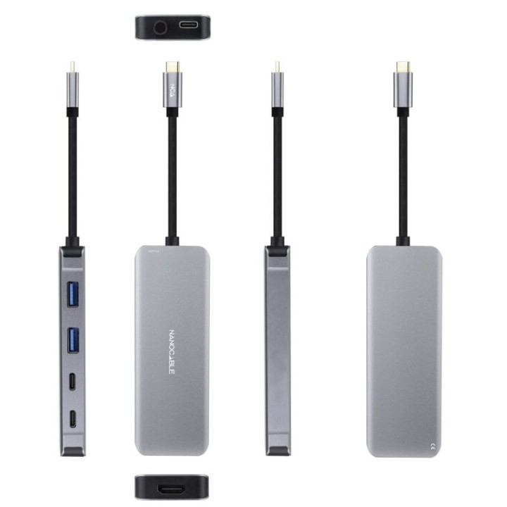 Nanocable Docking Hub 6 en 1 USB-C a HDMI/USB 3.2/USB-C PD