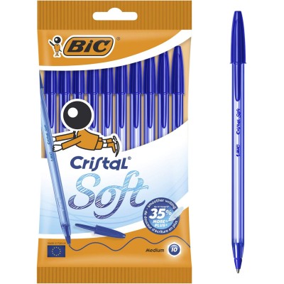 BIC BOLÍGRAFO CRISTAL SOFT AZUL PACK 10