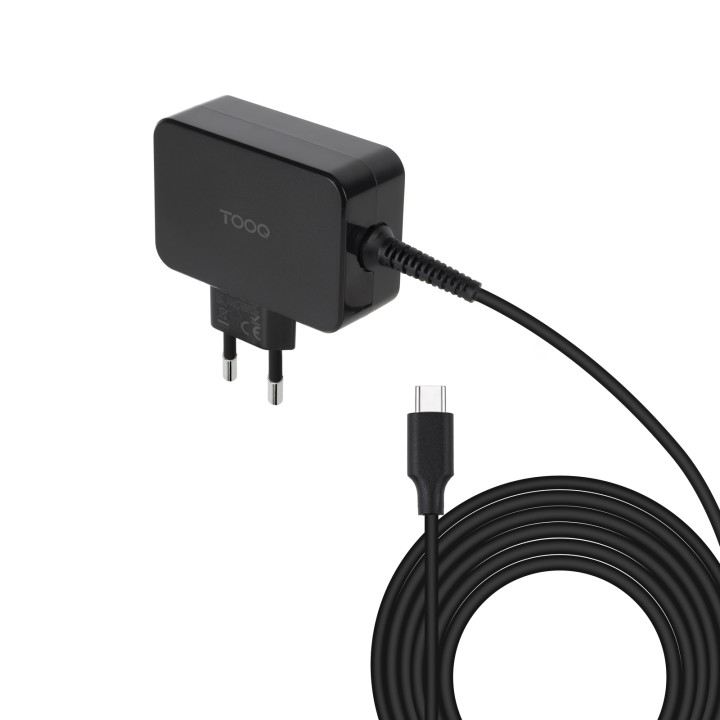 Cargador TooQ USB-C PD 45W Negro (TQLC-USBCGAN45PD)