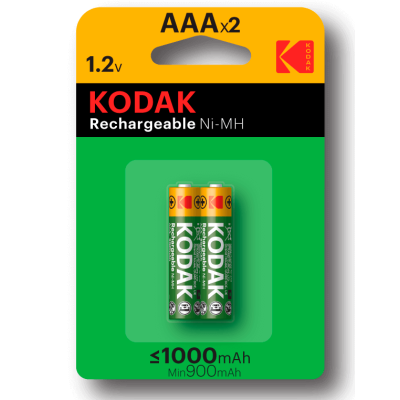 Kodak Pila Recargable AAA KAAAHR-2 1000mA NiMh Pack 2 uds Alcalina