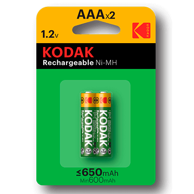 Kodak Pila Recargable AAA KAAAHR-2 650mA NiMh Pack 2 uds Alcalina