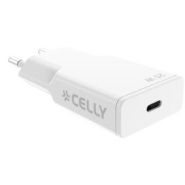 Cargador Pared CELLY 25W 1xUSB-C Blanco (SLIMTC1C25WWH)