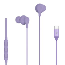 Auriculares CELLY Earphones USB-C Morado(UP1600TYPECVL)
