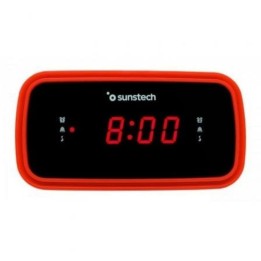 Despertador Sunstech FRD60RD Radio FM LED Vibración Alarma Dual Rojo