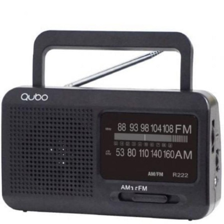 Radio Portátil Qubo R-222 AM/FM con Asa y Alimentación Dual