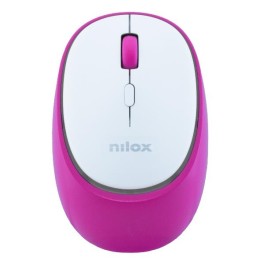 Ratón NILOX Dual-Wireless Blanco/Rosa (NXMDWS104)