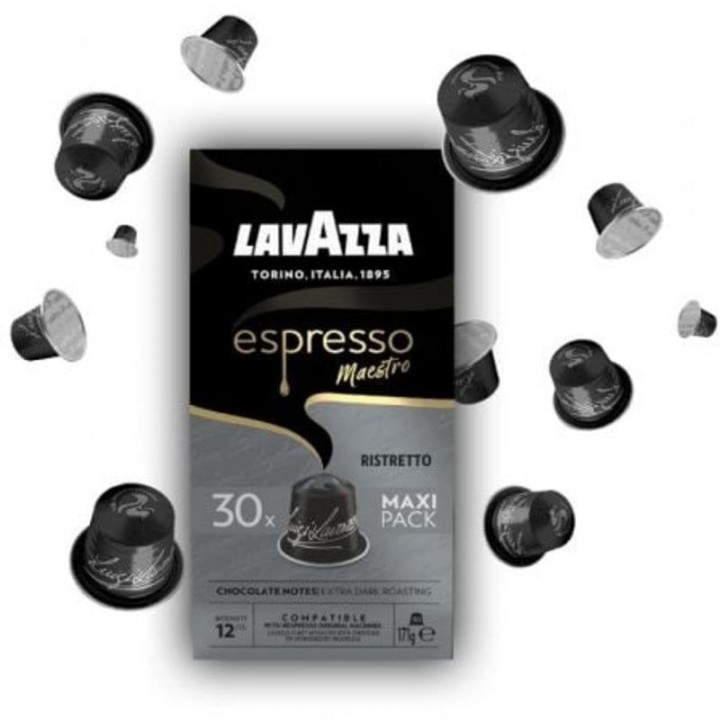 Cápsula Lavazza Espresso Maestro Ristretto Nespresso 30 unidades tueste oscuro