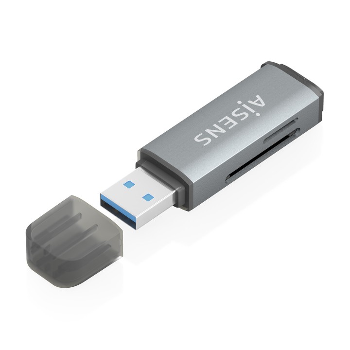 Lector Tarjetas AISENS USB-A 3.0 Gris (ASCR-2A09-GR)