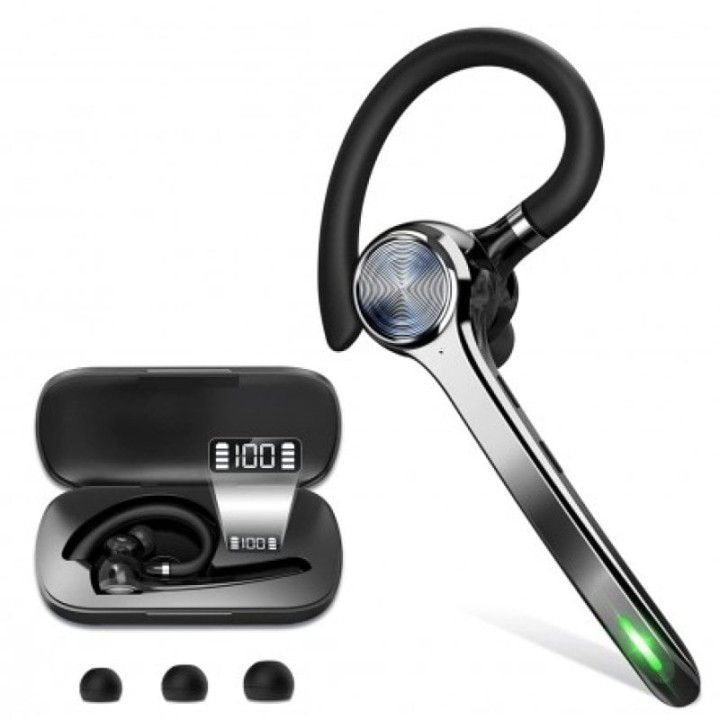Auriculares DCU inalámbricos Bluetooth 5.0 con micrófono doble y estuche de carga