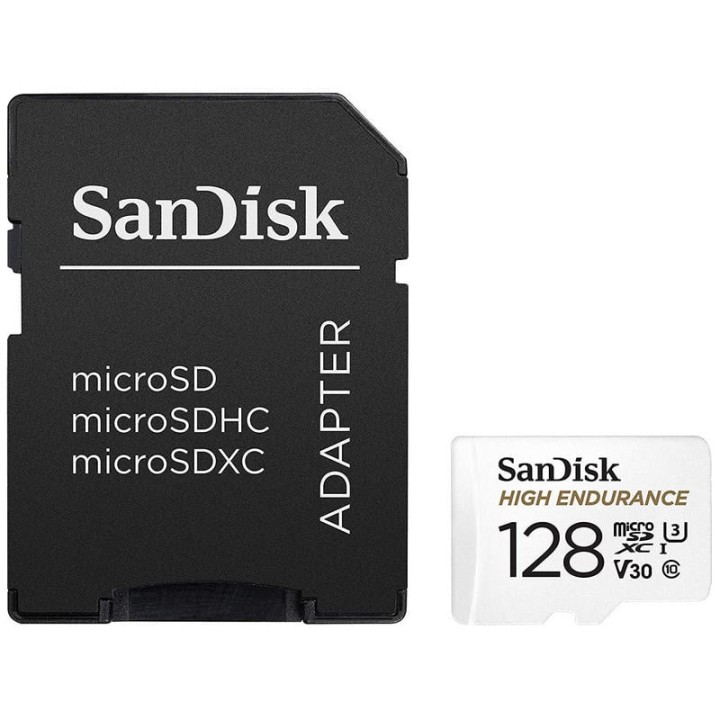 SanDisk High Endurance MicroSDHC 128GB Clase 10 U3 V30 UHS-I + Adaptador SD