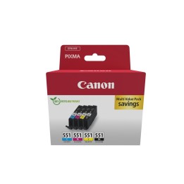 Tinta Canon CLI-551 Pack Negro/Tricolor (6509B015)