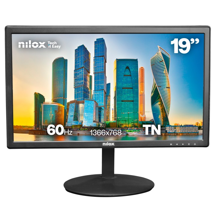 Monitor NILOX 19" HD 60Hz VGA HDMI Negro (NXM19FHD11)