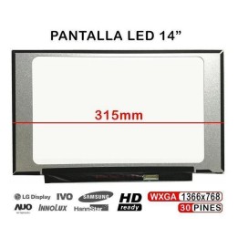 Pantalla LED 14" WXGA 315mm para Portátil B140XTN07.2 NT140WHM-N44 V8.0