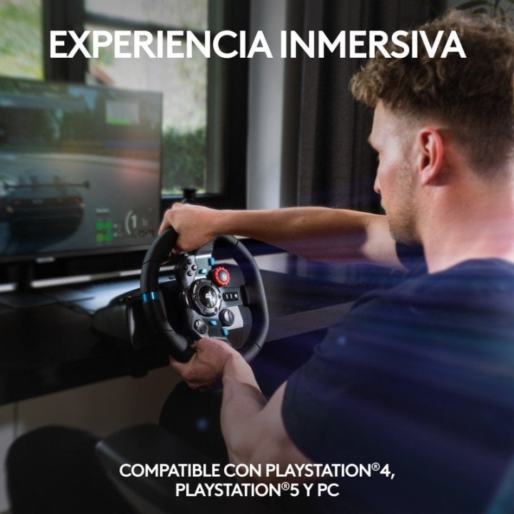 Logitech G29 Driving Force para PS5/PS4/PS3/PC Compatible con F1 23 & Gran Turismo 7 Volante