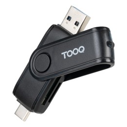 Lector de Tarjetas TooQ USB-A USB-C Negro (TQR-3003B)