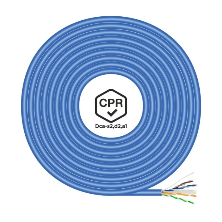 Aisens A135-0662 Bobina Cable de Red RJ45 Cat.6 UTP AWG24 LSZH CPR DCA 100m Azul