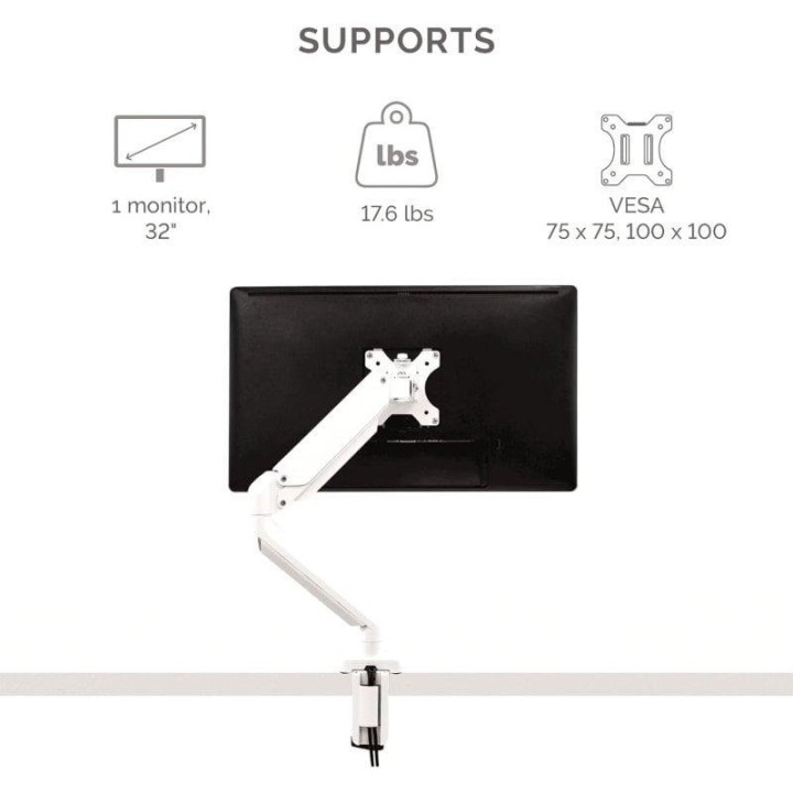 Fellowes Platinum Series Soporte Monitor 1 Brazo Mesa 32" VESA 75x75 a 100x100 Max 8Kg