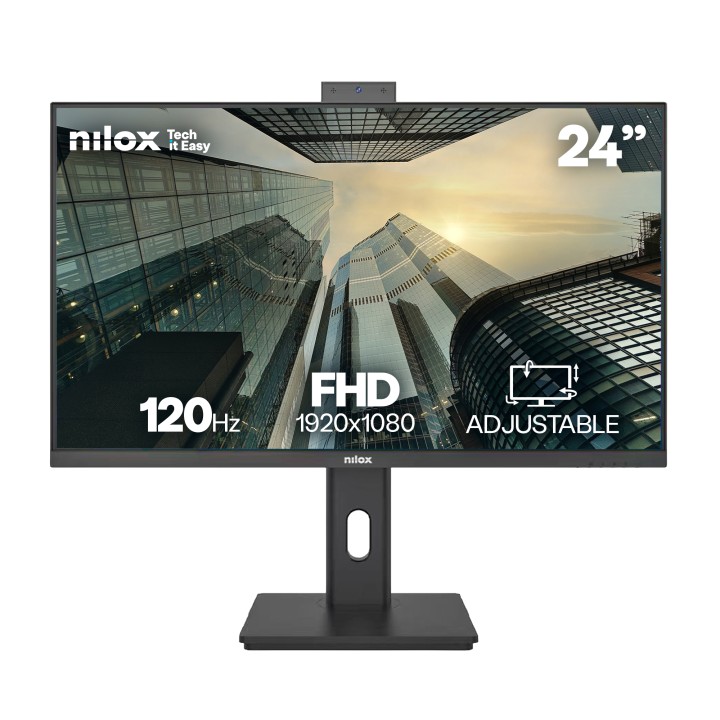 Monitor NILOX 24" IPS FHD WebCam Negro (NXM24RWEB02B)