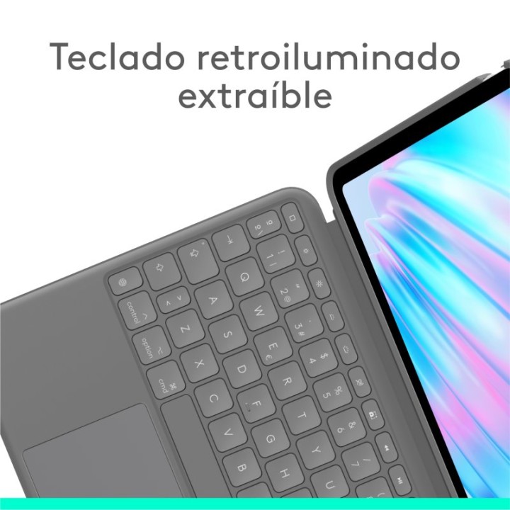Logitech Combo Touch Funda con Teclado Español Gris Oxford para iPad Air 11" (M2, M3, M4)/Air 5ª Gen