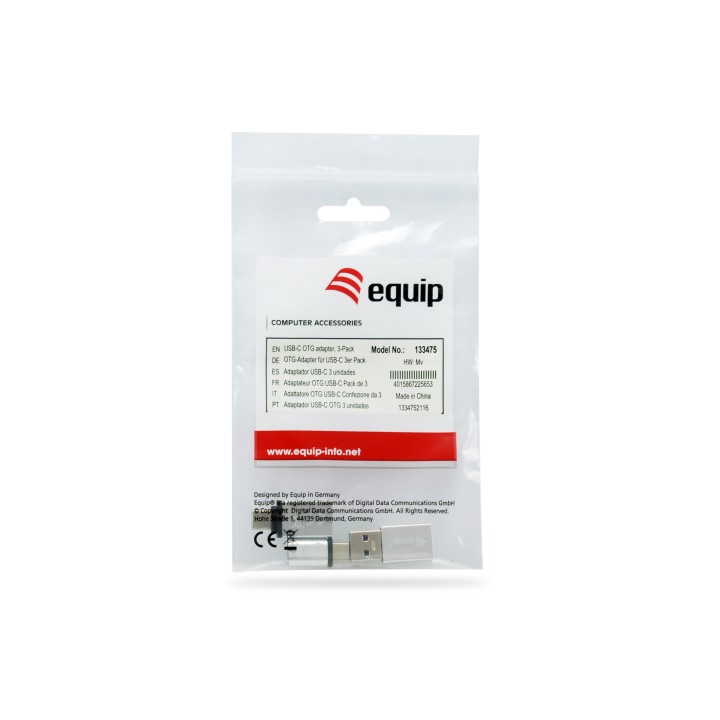 Adaptadores EQUIP USB-A USB-C mUSB Plata (EQ133475)